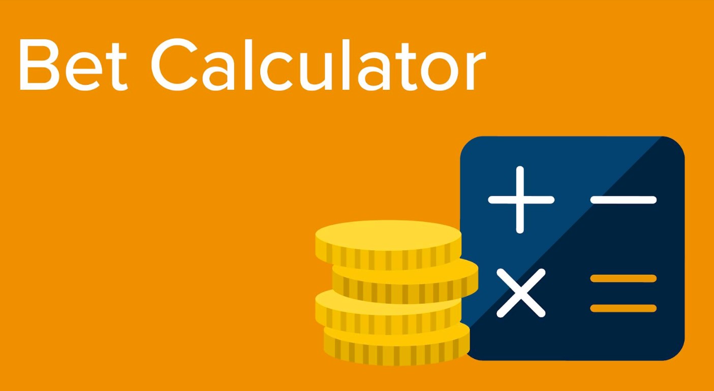 Bet Calculator icon with stacked gold coins and a blue calculator symbol showing basic math operations on an orange background.