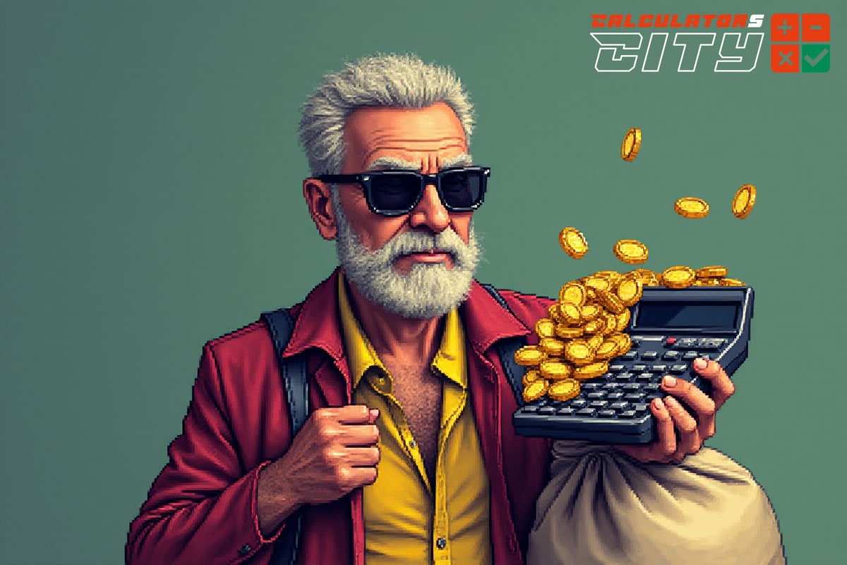 An old man with a bunch of gold is playing Poker and use VPIP Calculator